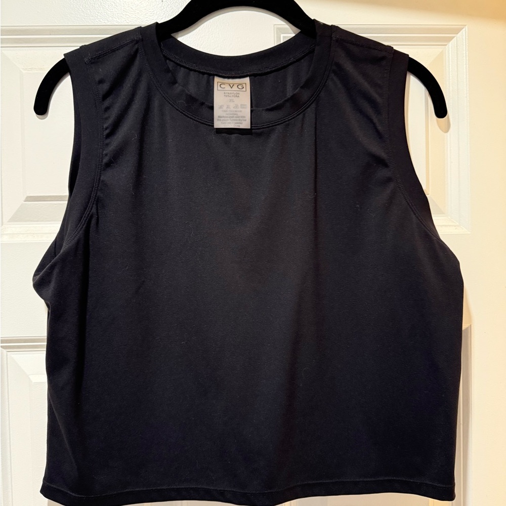 CVG Fitted Crop Top, Black, size XL